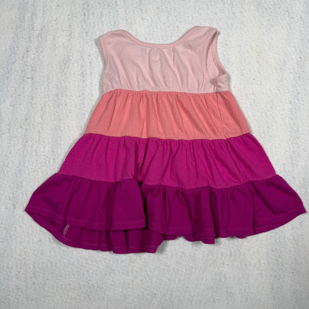 Wonder Nation Toddler Girls Pink Ombre Tiered Sleeveless Gauze Dress 18M